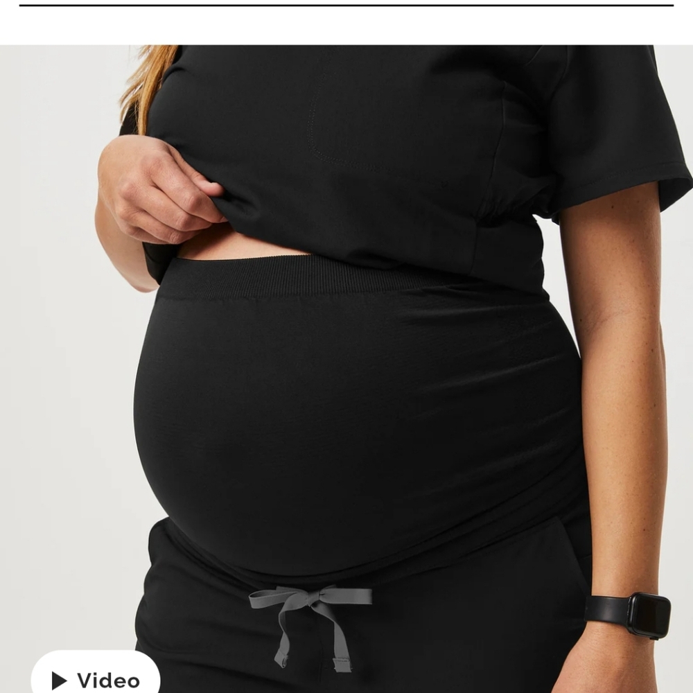 FIGS Black Maternity Yola Skinny Srub Pants